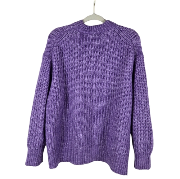 Zara Alpaca-Wool Blend Pullover Knit Ribbed Lavender Sweater - Picture 6 of 15